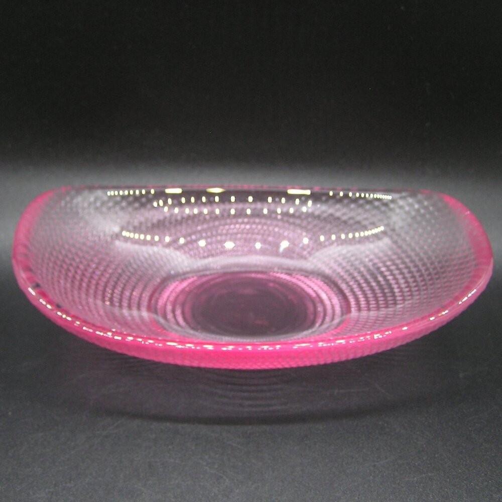 Pink Bubble Glass Trinket Dish